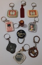 Lot de 10 Porte-Clés Thème Boissons Dauré Mod 3, Irroy UGM, Calsberg,Quina Keych
