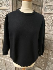 Pull noir col rond 42/44 maille laine d'agneau 3 SUISSES