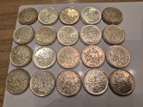 Lot pièces argent f - pièces,