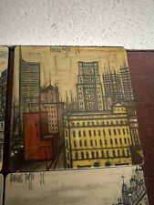 6 DESSOUS de VERRE vintage 1960 signés Bernard BUFFET