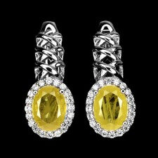 925 Argent Sterling Boucles Ovale Jaune Saphir 8x6mm Gemmes Naturelles Bijoux
