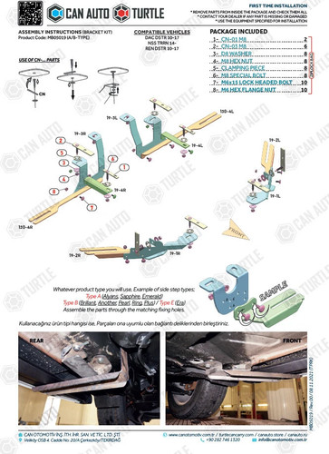Kit fixations marche - kit, marche-pieds