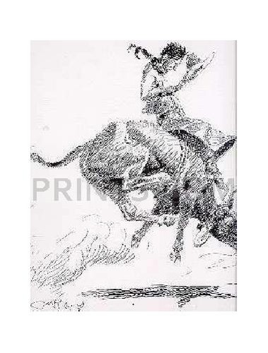 Charles russell steer - steer, rider