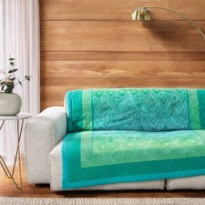 Plaid Bassetti Kerala V1 Vert Pétrole 135 x 190 cm – L'élégance nat