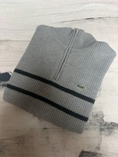 Sweat à zip Lacoste gris collection asiatique vintage taille S liserés noir
