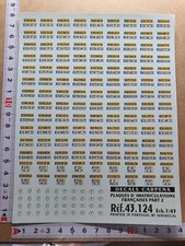DECALS 1/43 OLD PLATES ANCIENNES PLAQUES IMMATRICULATIONS FRANCE - CARPENA 43124