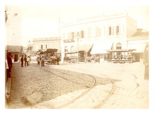 Tramways, attelage chevaux Vintage albumen print,  	 Tirage al
