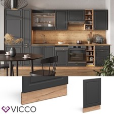 Façade lave-vaisselle Meuble de cuisine Fame-Line 45cm chêne anthracite or Vicco