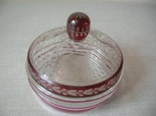 Ancienne bonbonnière pot en verre type Baccarat boîte centre de table de 11 cm