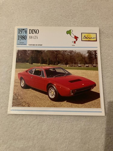 Carte fiche auto dino 308 - auto,