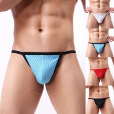 Mens G-String String Bulge Soupch Panties Mesh Bikini T-Back Sous-Vêtements /