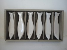Lot de 6 porte couteaux en céramique forme poisson