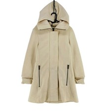 Manteau À Capuche En Laine Beige Taille S