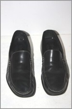 PARABOOT Véritable Mocassins Slip On Cuir Lisse Noir  T 6.5 / 40 TBE