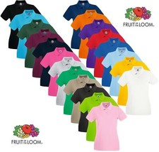 Polo Femme Premium Cotton À Manches Courtes Fruit of the Loom XS-XXL