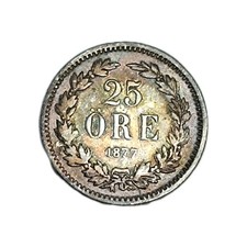 Suède 25 Ore 1877 Argent
