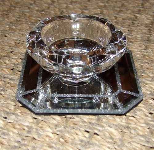 Bougeoir verre ciselé forme