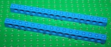 Lego Technic Blue bricks with holes 1x16 ref 3703/ set 8660 6985 8841 854 6892 