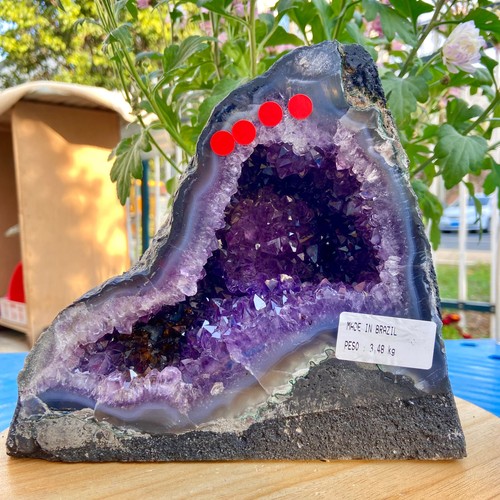 6lb natural amethyst geode - natural,