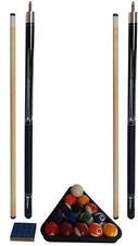 Set complet de billard - 2 queues, 1 jeu de boules, triangle, craie