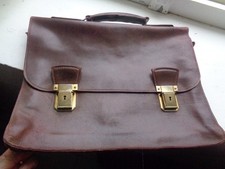 Ancienne mallette en cuir français attaché porte-documents. Tout cuir résistant