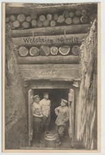 carte postal allemande cuisine enterrée rondins IPN norvégienne