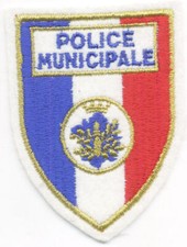 POLICE MUNICIPALE - LE FER - porté - TISSU 10 cm - FEUTRINE AU DOS 