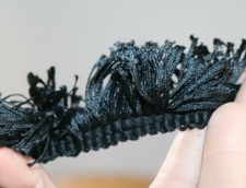 TRÉS ANCIEN GALON PASSEMENTERIE NOIRE 3 mètres