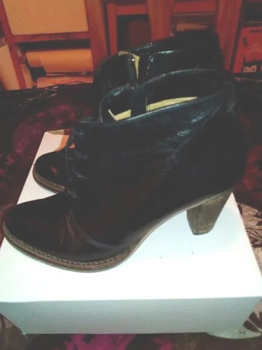 Boots bottines cuir noir - boots,