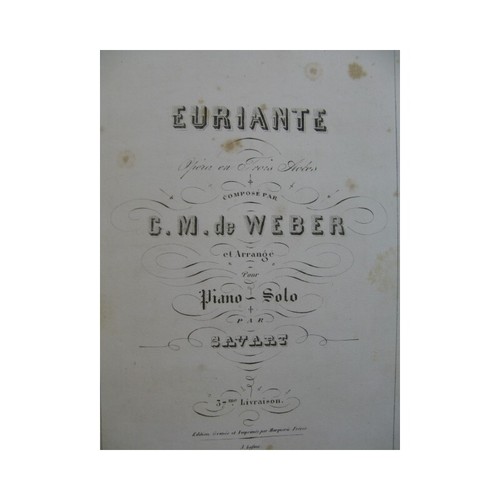 Weber euriante oberon opera - euriante,