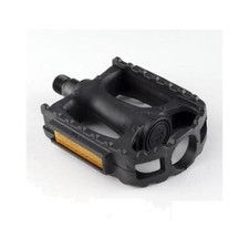 Pédales VTT adulte en résine noire axe acier 9/16'' réflecteurs intégrés la p...