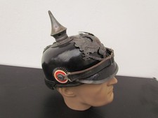 CASQUE A POINTE PRUSSIEN 1915 ORIGINAL PETIT GRIS WW1 LANDSER