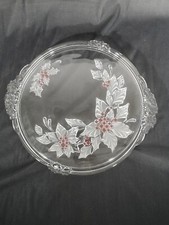 Support À Gâteau Vintage Fleurs Mikasa . Verre 
