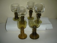 lot de 6 verres du rhin,roemer (roehmer),cristal