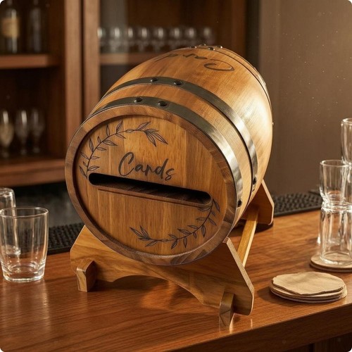 Boîte baril bois - boîte,