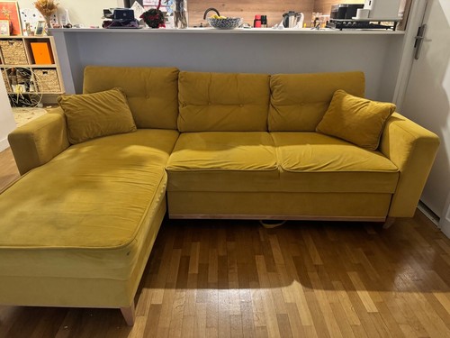Canapé angle jaune - canapé, 225cm