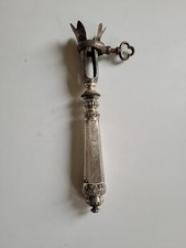 Manche à Gigot XIXème Argent guilloché  Massif  , Ancien 136 Grammes  cartouche