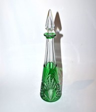 SAINT-LOUIS Carafe MOSELLE en cristal doublé Overlay vert taille 9408 - H32cm