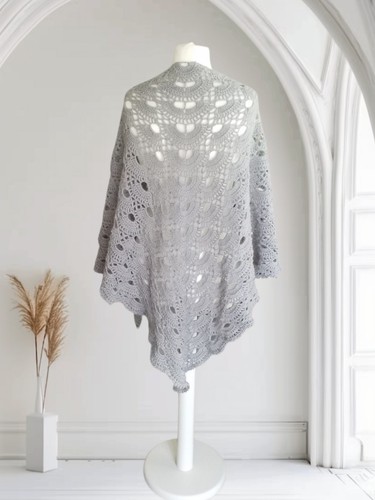 Grand châle gris - gris, mohair