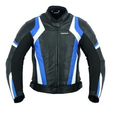 Rksports Veste En Cuir Armée De Moto Pour Homme Blue Speed 7