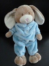 i5. DOUDOU PELUCHE KIMBALOO LA HALLE LAPIN BLEU BEIGE BLANC ECRU 26c  ET. NEUF*