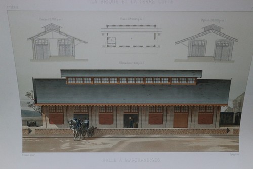 Lithographie xixe architecture - lithographie,