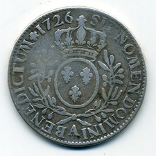 (3716) ECU ARGENT LOUIS XV "