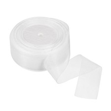 Organza Ruban 1-37/64 Pouce 50 Yard, 1 Rouleau Chiffon Tissu pour Cadeau Blanc