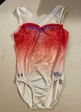 Olympic Leotard USA Under Armour GK Elite | Size XS-S| White and Red