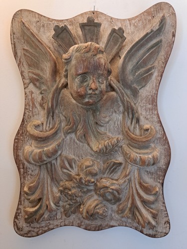 Angelot panneau en bois - angelot, ,