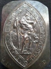 Médaille Saint Christophe par Schwab d'après Durer matrice en acier 1,5 kg