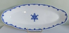 PLAT A POISSON L59 cm PORCELAINE DE LIMOGES ST CLOUD BLANC BLEU CERALENE RAYNAUD