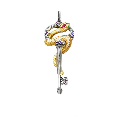 Pendentif cle dore - pendentif,