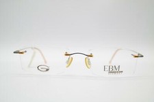 Lunettes Monture Vintage EBM Design 2387/8 Noir Marron Argent Sans Cadre NOS